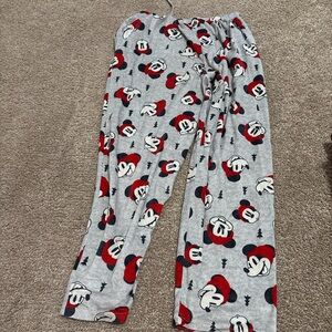 Disney Mickey Mouse Pajama Bottoms - Gray with Red and Black